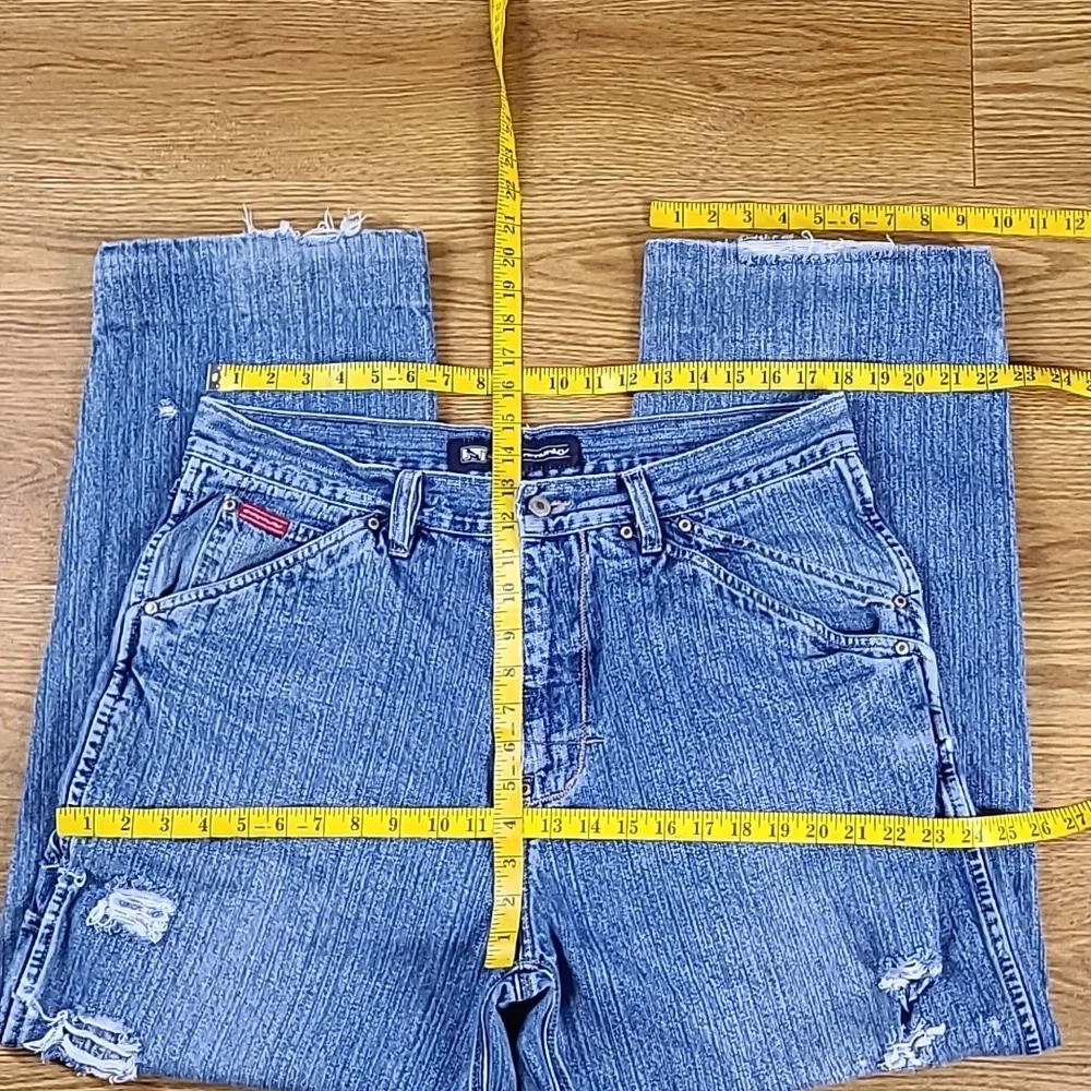 DRUNKN MUNKY VINTAGE 38x28 MENS DISTROYED FADED STRIGHT BAGY JEANS